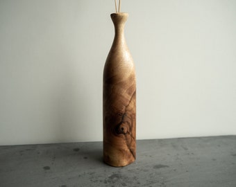 Smooth Wooden Vase, Rare Solid Walnut Hardwood, Bottle-Shaped Vase for Dried Flowers, Perfect for Interior Decor, I Wood Say Design