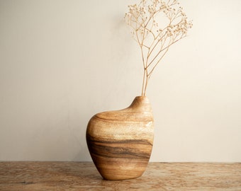 Small Wooden Vase for Dried Flowers, Solid Walnut hardwood, Natural Home Decor, Bespoke