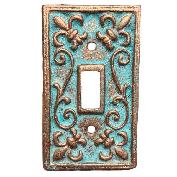 Rustic light switch cover wall plate Copper/Patina Finish