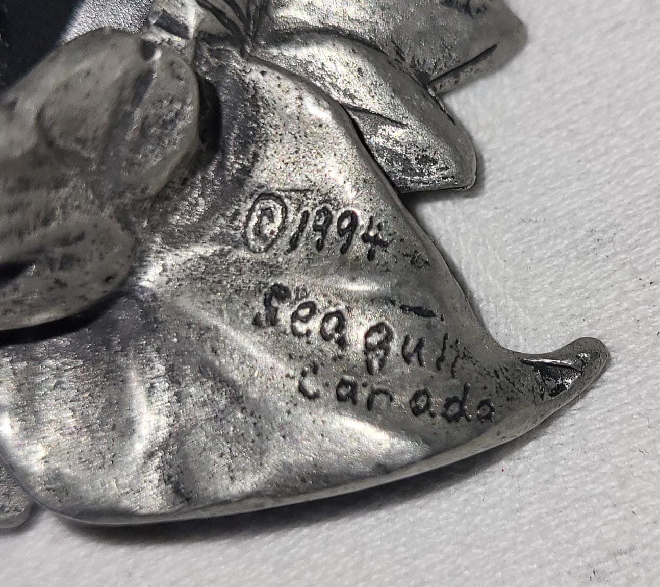 ?©️1996 SEAGULL CANADA pewter table clock A successful Repair Job on a Canadian Pewter Seagull Quartz  main image 2