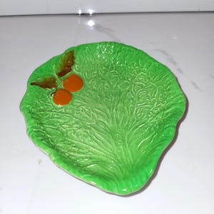 Vintage Carlton Ware  | Majolica Glaze Salad Ware | Mid-Century English Pottery | Lettuce and Tomato