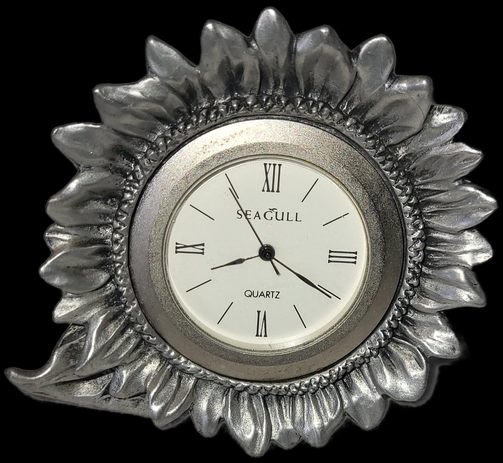 ?©️1996 SEAGULL CANADA pewter table clock A successful Repair Job on a Canadian Pewter Seagull Quartz  main image 4