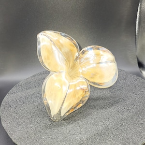 Murano Art Glass Lily Candlestick | Handblown Italian Glass | 15cm | Gorgeous Gold  | Collectible Mid-Century Murano