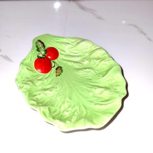 Vintage Carlton Ware | Majolica Australian Design Salad ware  Leaf Dish Lettuce and Tomato | Mid-Century English Pottery | PERFECT