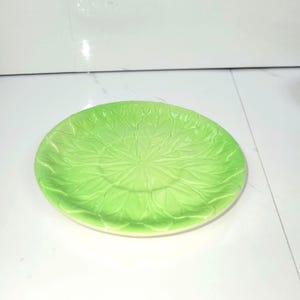 Vintage Carlton Ware Green Leaf Plate | Majolica Glaze Salad Ware | Mid-Century English Pottery | REPLACEMENT