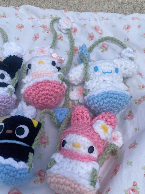 Handmade Crochet Sanrio Kawaii Car Mirror Hangers - Cute & Quirky