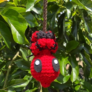 Crochet Deadpool Car Mirror Hanger