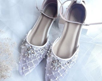 white square lace elegant bridal heels, comfort pearl sequin embroidery ankle strap wedding guest shoes