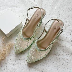 Green Evening Heels Sandals