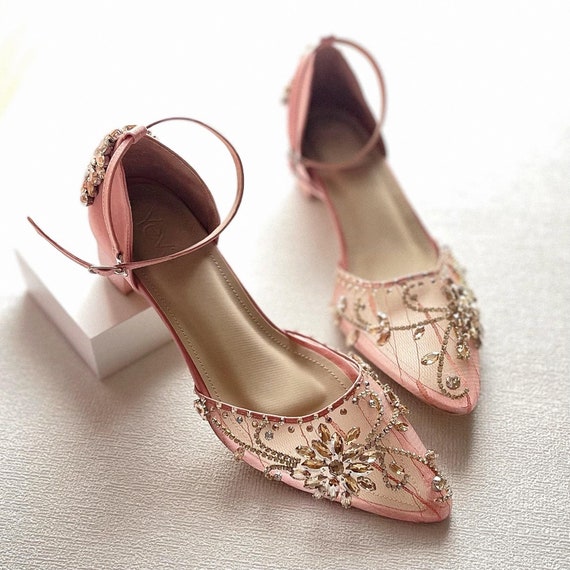 rose gold pointed heels