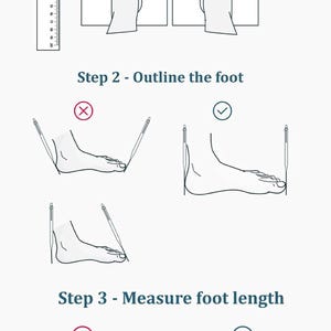 Pode incluir: Um guia passo a passo sobre como medir o seu p&eacute; para sapatos. A ilustra&ccedil;&atilde;o mostra uma pessoa tra&ccedil;ando o seu p&eacute; em um peda&ccedil;o de papel, e depois medindo o comprimento do tra&ccedil;ado com uma r&eacute;gua.