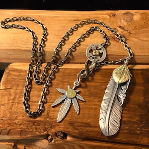 65 cm Japan Takahashi Goro Silver Feather Leather Necklace Feathers Retro Sterling 925 Silver Style Necklace Jewelry Gifts