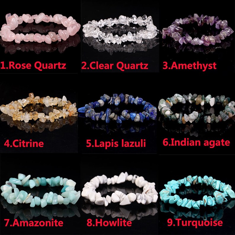 Wholesale Crystal Gemstone Chip Bracelethealing Crystal Chip Etsy
