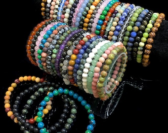 3 pz/set 6MM perline bracciali elasticizzati per donna uomo