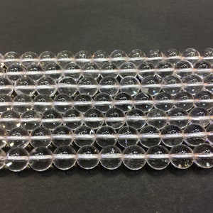 Natural Clear Quartz Stone  6mm 8mm 10mm 12mm Smooth Round Loose Gemstone Spacer Healing Energy Bead for Jewelry Making 15.5&quot; Jade Beads