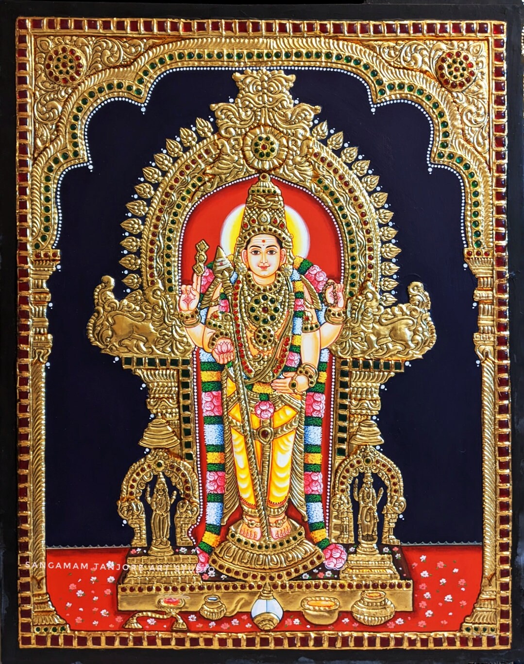 Pure Gold Thiruchendur Murugan 24x20 Tanjore Painting With - Etsy