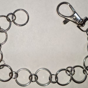 Charm Bracelet - Stainless Steel - Adjustable 8.5&quot; long - Oversize Lobster Clasp