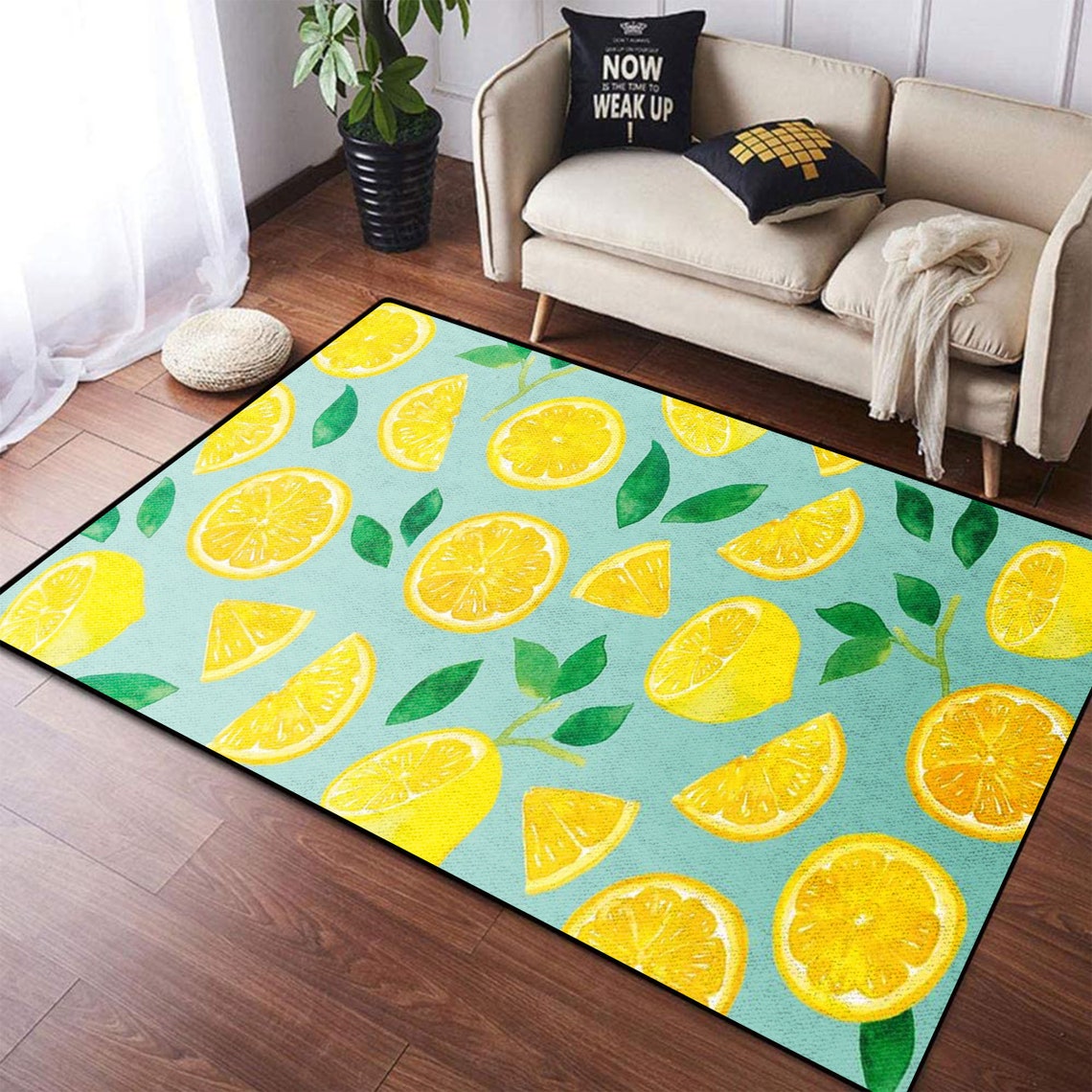 Lemon Fruit Decoration Rug Cute Mat Gift For Family Area | Etsy