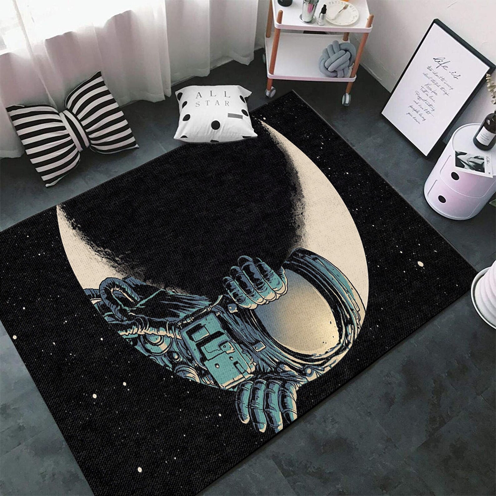 Astronaut Rug NASA Space Moon Galaxy Area Rugs Floor Mat Etsy