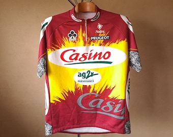 1998 Casino - Ag2r Italian pro cycling short sleeve cycling jersey, size 4XL