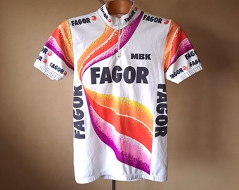 1988/9 Maillot cycliste professionnel italien à manches courtes MBK Fagor, taille L