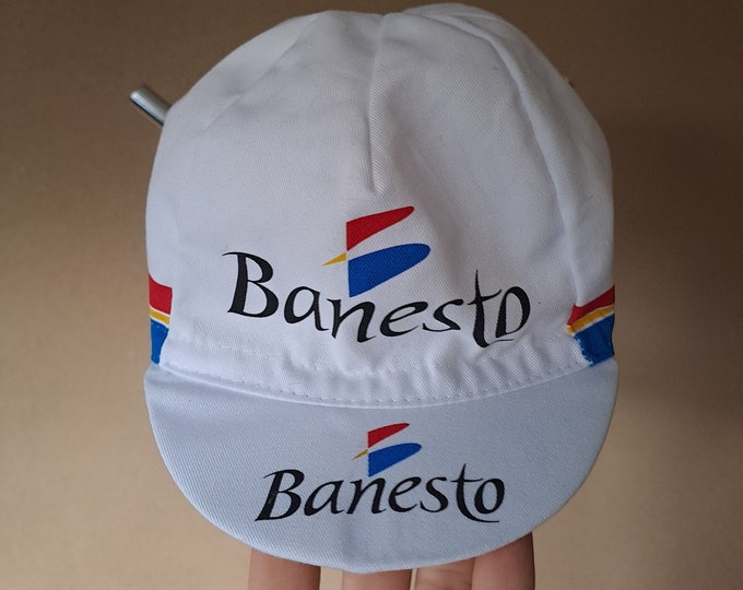 Bonnet/casquette/casquette de cycliste Banesto des années 90