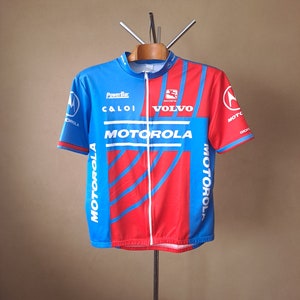 1995 Motorola professional Italian short sleeve cycling jersey, size XL