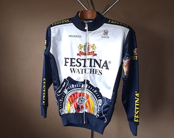 Veste Cycliste Vintage JOLLY COMPONIBILI CLUB 88 Années 90 - Jaune, Taille L, Nalini