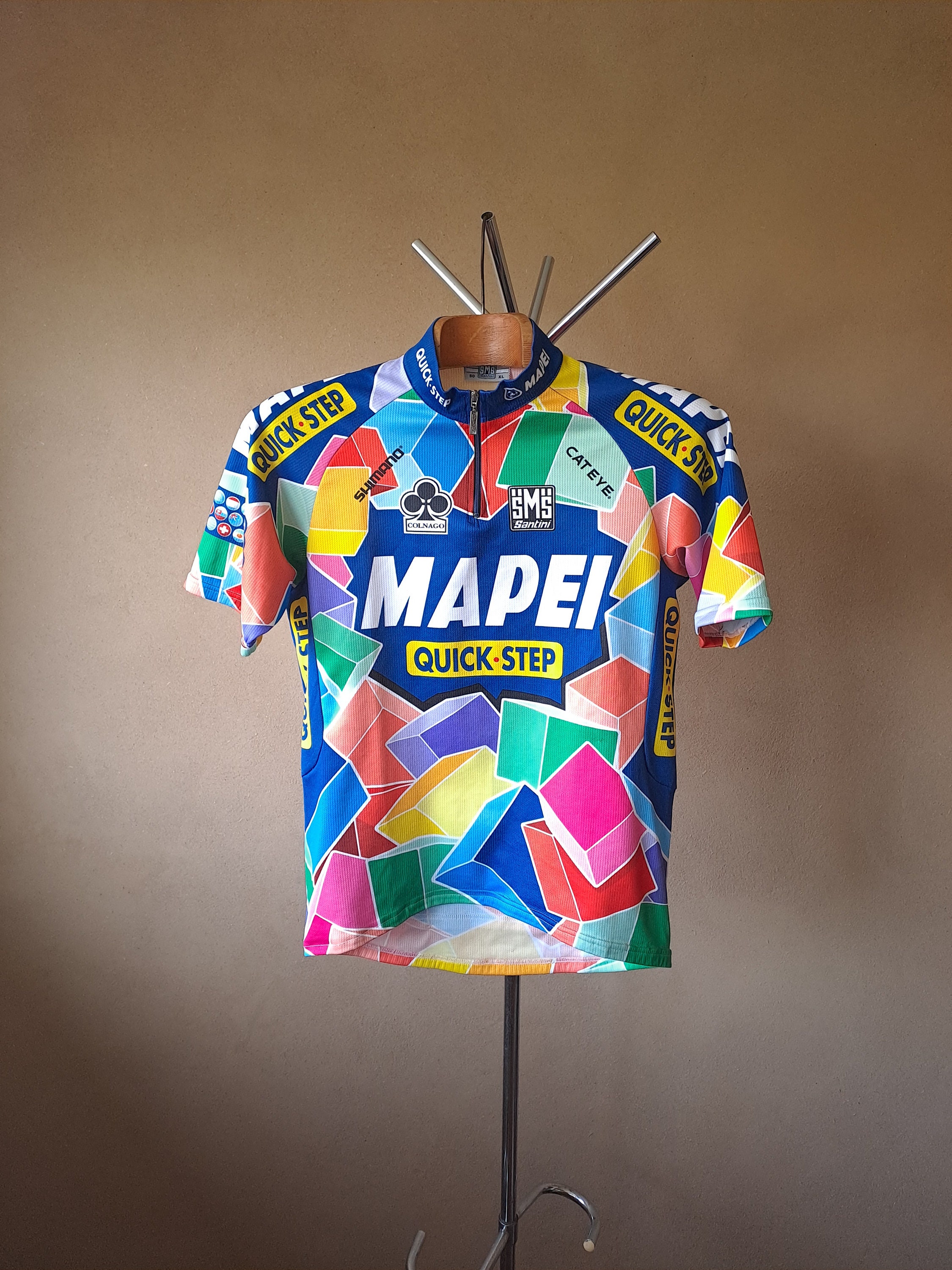 2002 Mapei Quickstep short sleeve pro cycling jersey, size XL