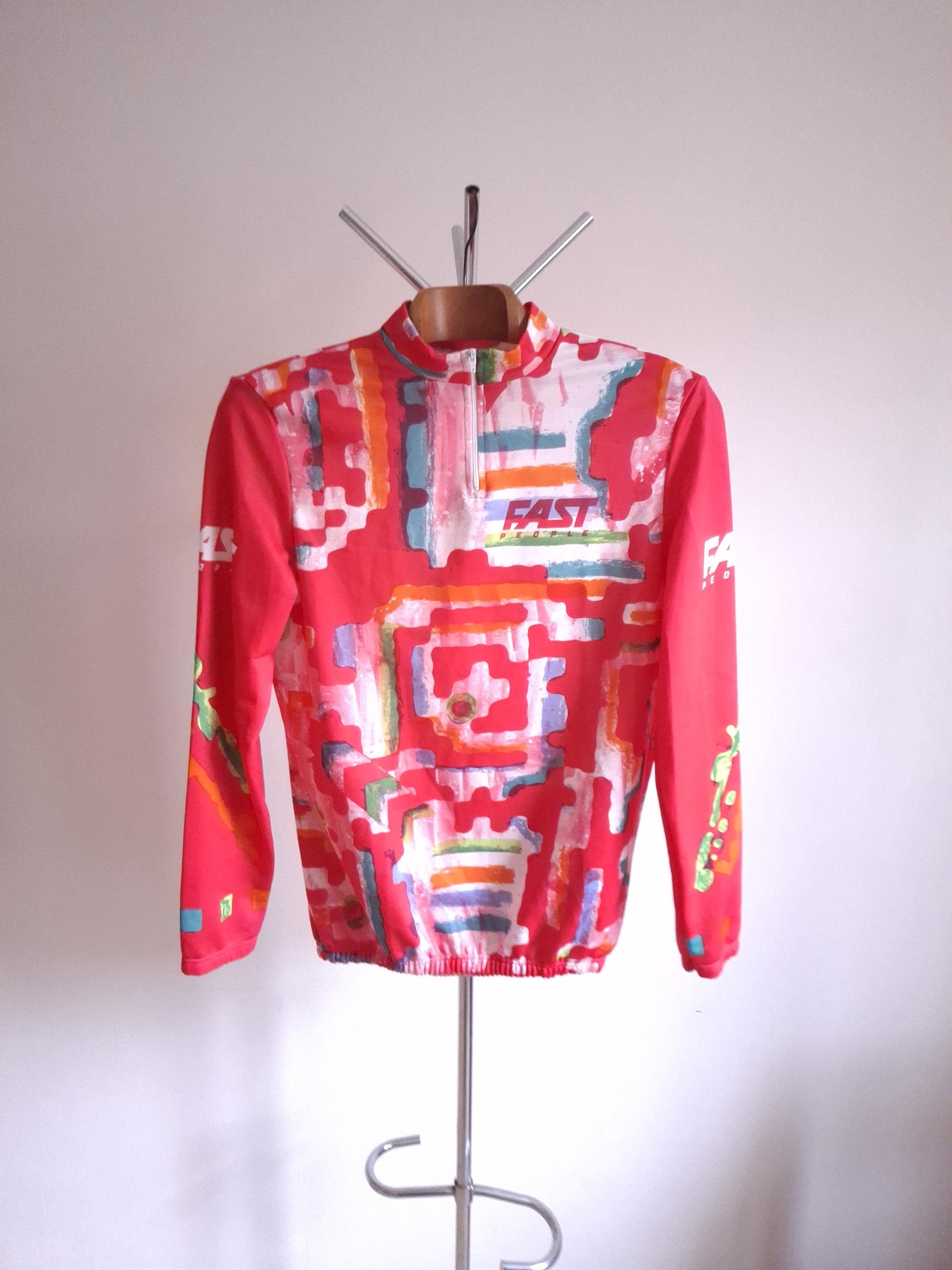 Maillot cycliste vintage des années 90 à manches