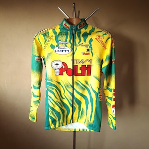 1995 Polti long sleeve Italian pro cycling jersey, size L (smaller)