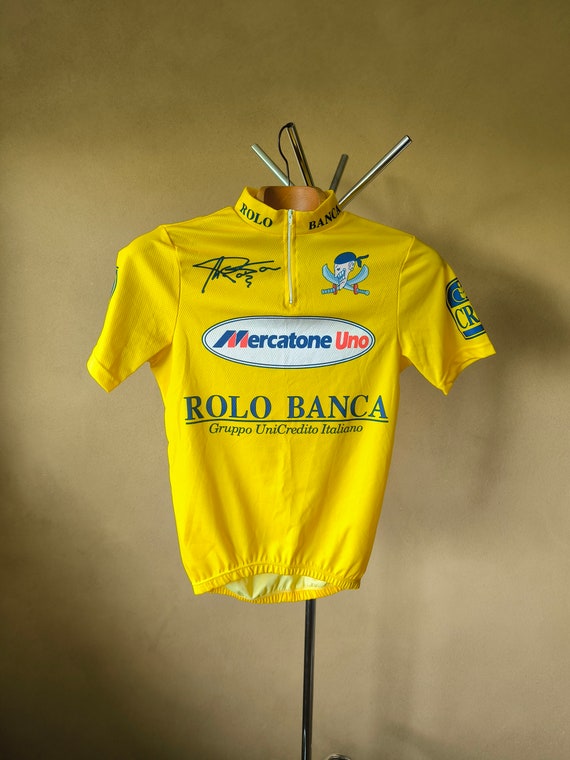 Vintage Yellow Marco Pantani Mercatone Uno Italian Short Sleeve Cycling Jersey Size Small S Etsy
