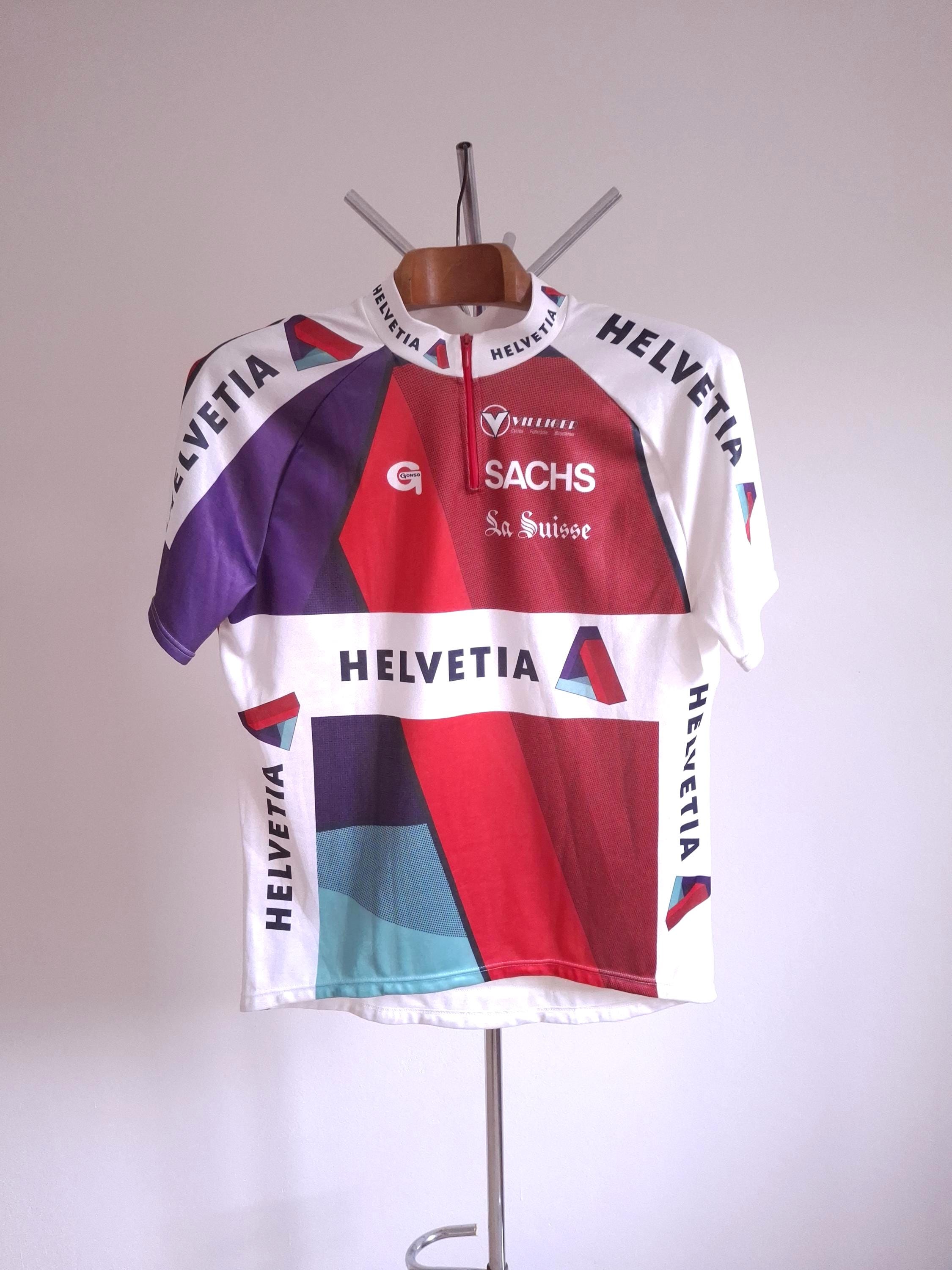 ウェア Helvetia La Suisse Cycling Jersey Helvetia La Suisse retro cycling jersey 1990 - Pulling Turns