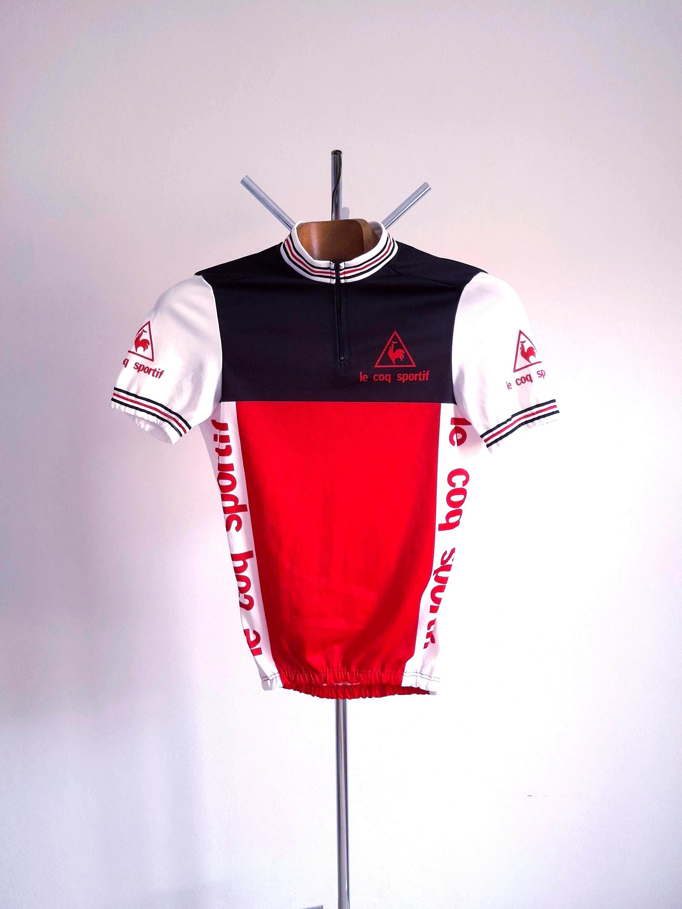 Maillot cycliste italien vintage des années 90, audacieux et lumineux, fin et aéré, à manches courtes avec motif géométrique, taille M - France
