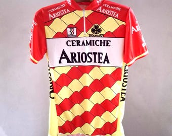 Mended 1991 Ceramiche Ariostea  short sleeve pro cycling jersey, size XL