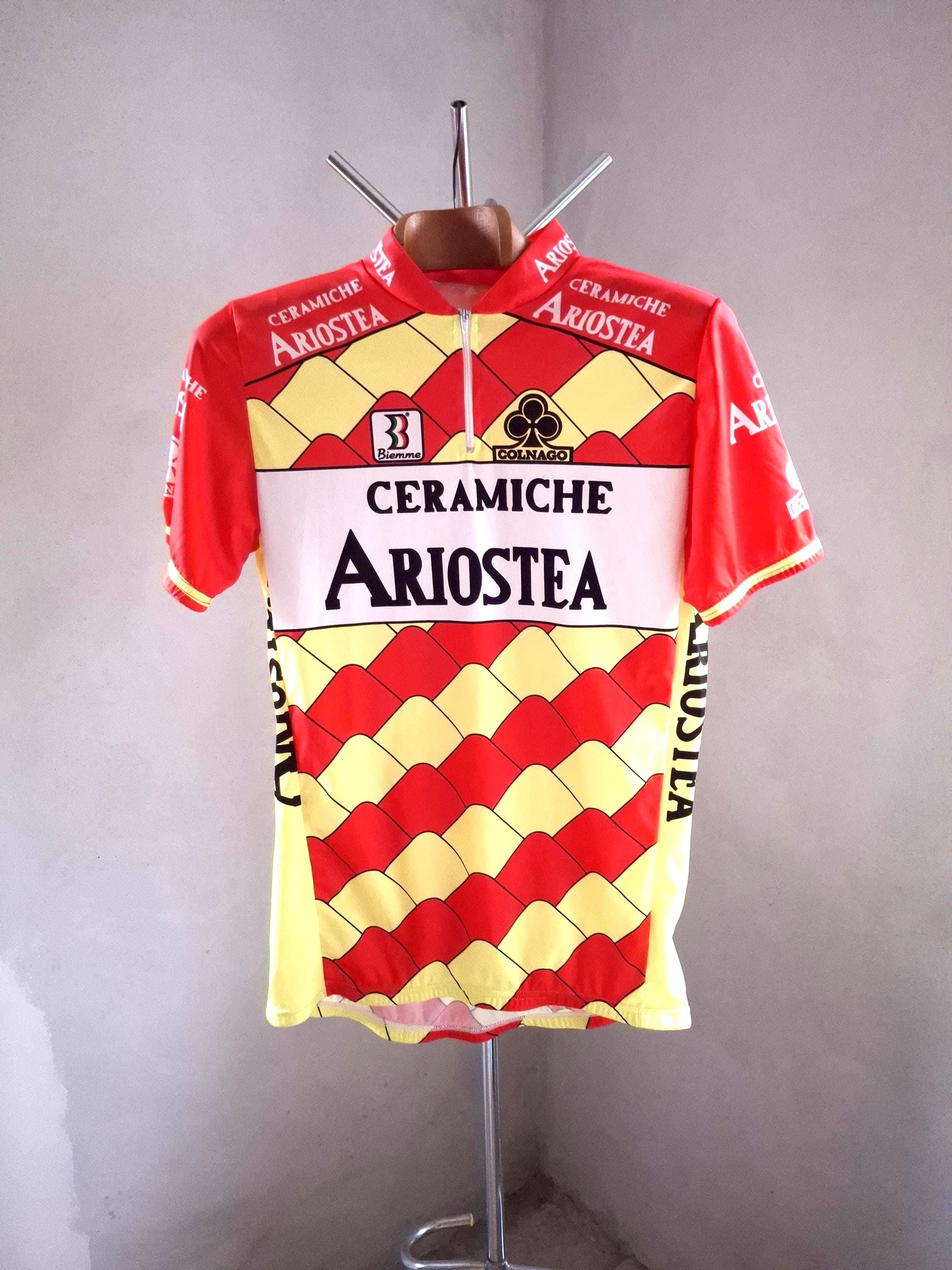 1991 Veste cycliste professionnelle Ceramiche Ariostea à manches longues, taille XL - France