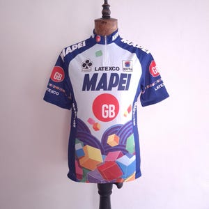 Vintage 1996 Mapei-GB pro cycling Italian short sleeve jersey, size XL