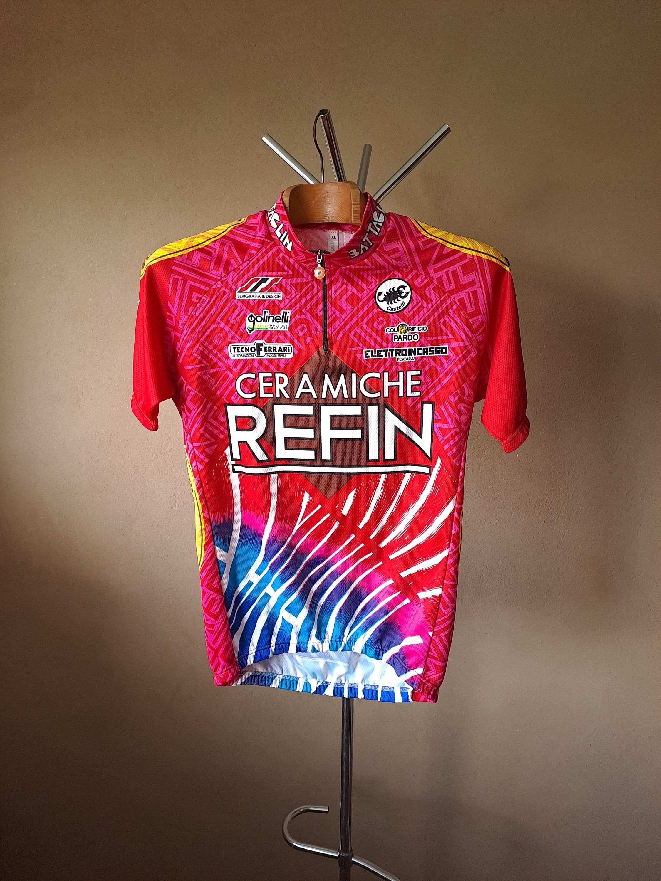 Maillot Cycliste Vintage Super U - Rouge - Taille 5/XL - Oldschool Années 90