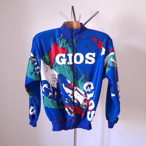 Vintage 90&#39;s winter fleece Italian GIOS bikes cycling jacket, size L