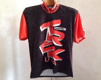 90's Trek vintage short sleeve MTB cycling jersey with mesh upper back, size XXL
