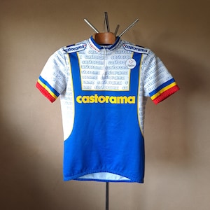 Vintage 1993/94 Castorama professional short sleeve Italian cycling jersey, size L