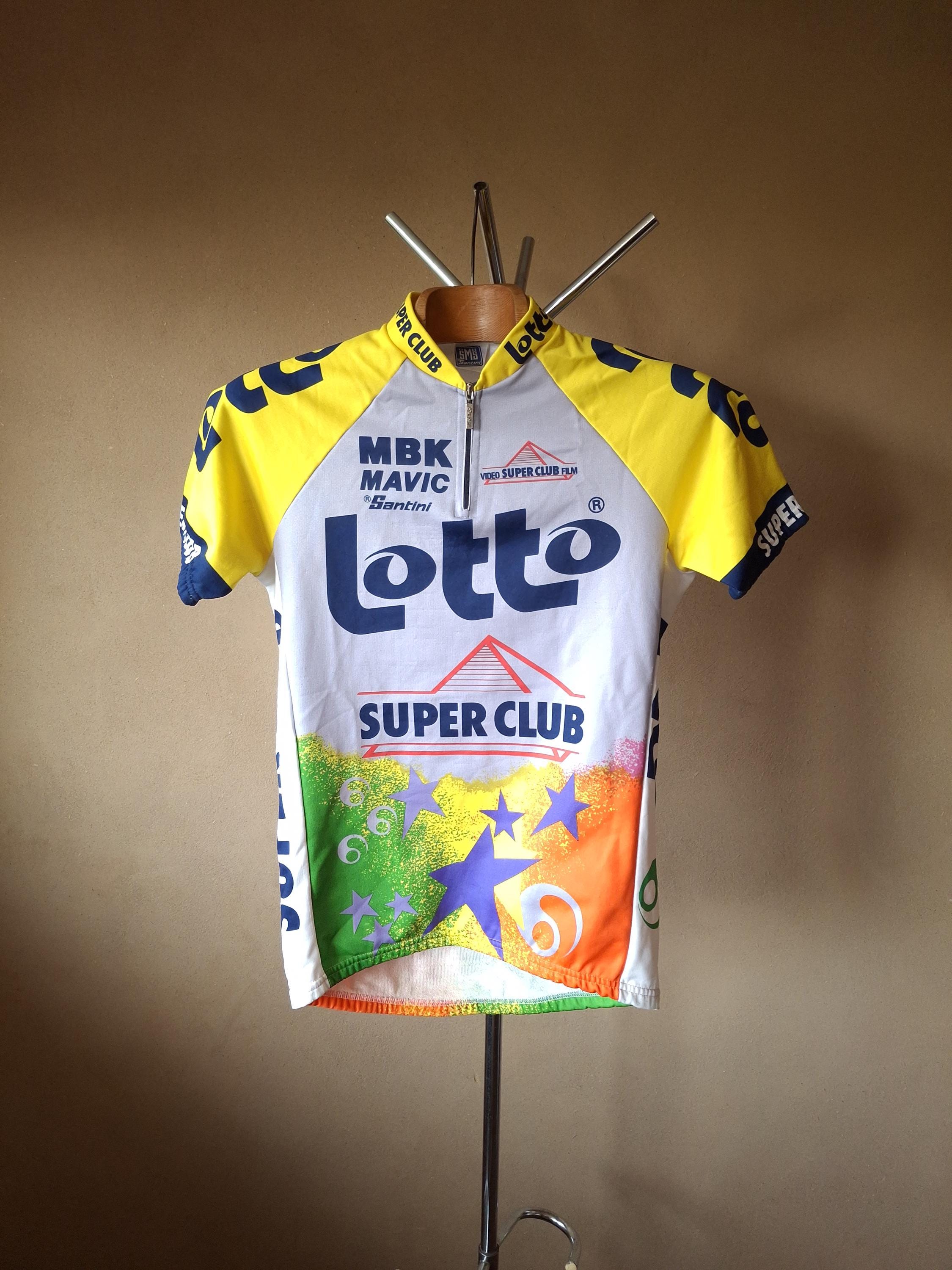貴重　90s Lotto Castelli サイクリングジャージ　ヴィンテージ Vintage 1990 Lotto - Super Club Italian Short Sleeve Colorful