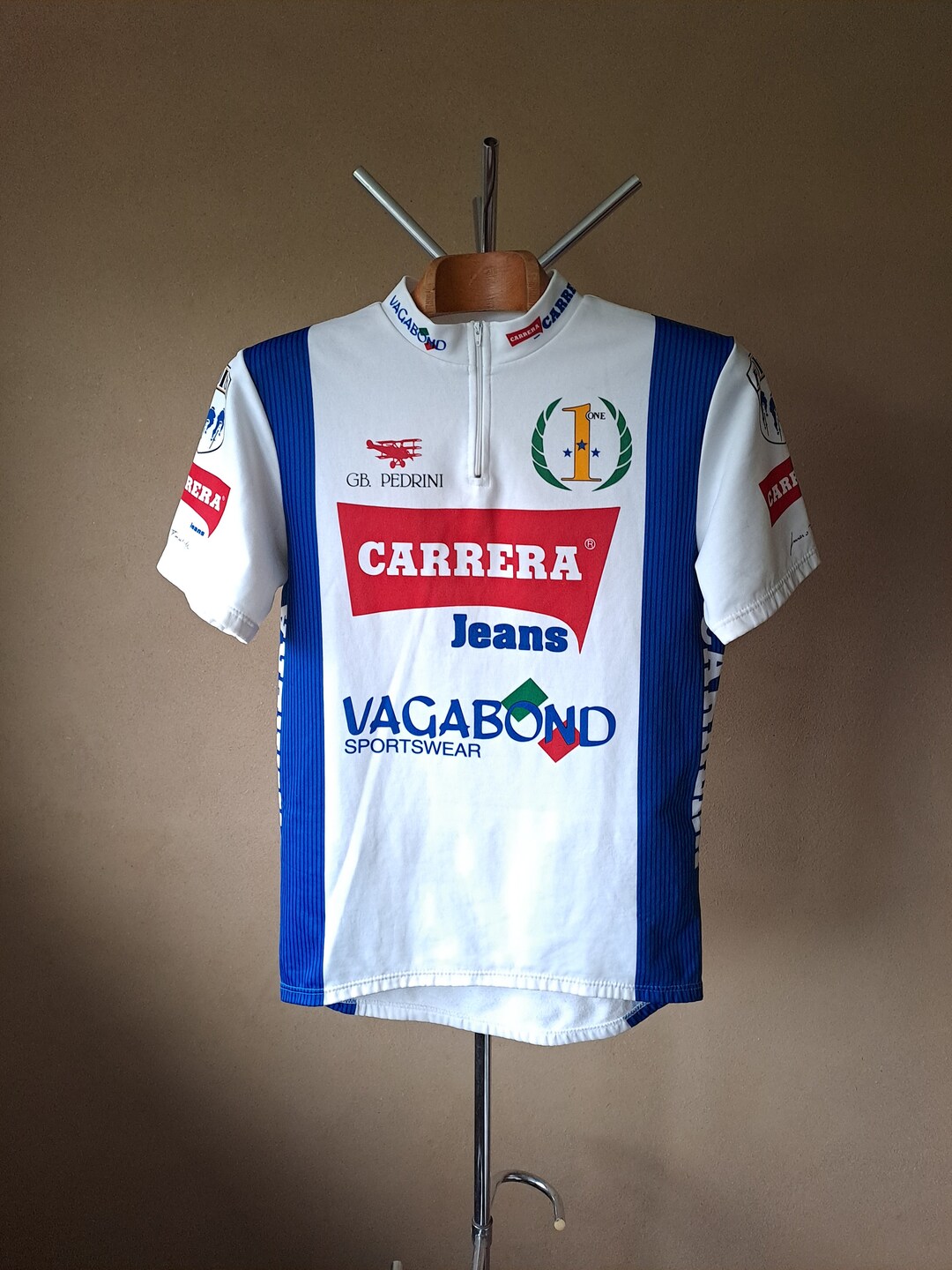 Maillot cycliste CARRERA Jeans VAGABOND 1991 vintage shirt maglia CHIAPPUCCI XXL