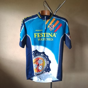 1995 French Festina pro cycling short sleeve jersey, size XXXL