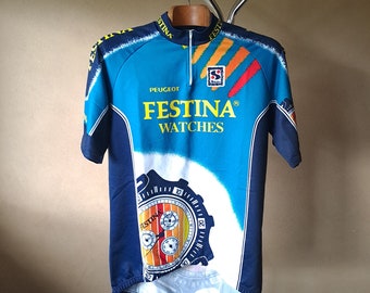 1995 maillot cycliste manches courtes France Festina pro, taille XXXL