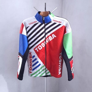 Vintage 1990 Toshiba professional winter cycling jacket, size L