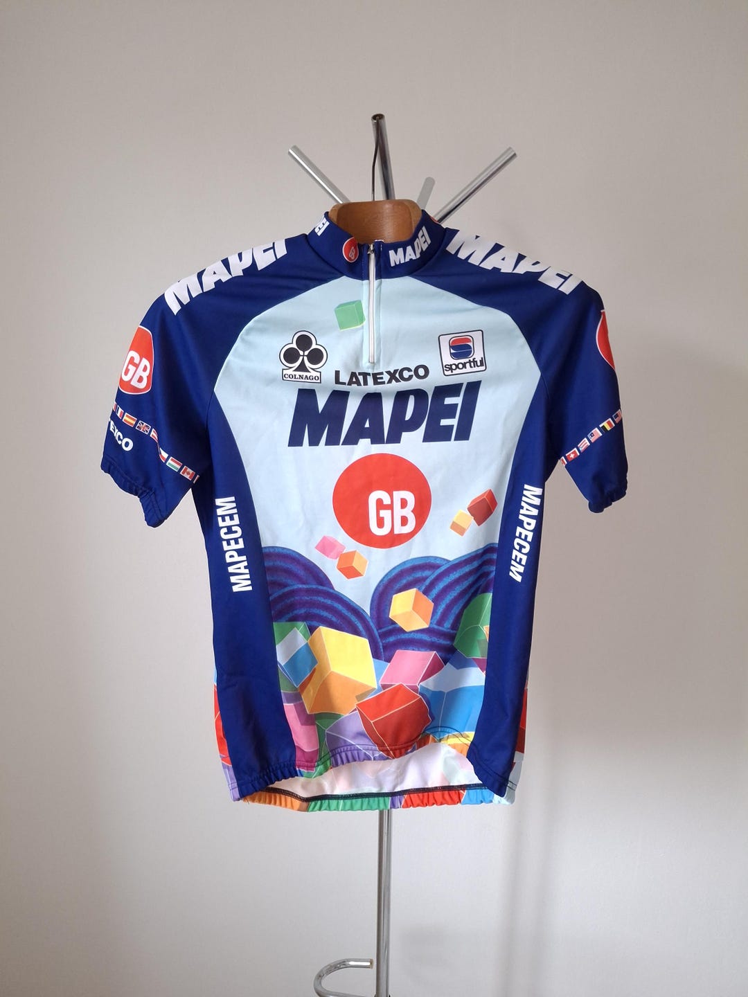 Vintage 1996 Mapei-gb Pro Cycling Italian Short Sleeve Jersey