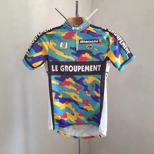 1995 Le Groupement short sleeve professional Italian short sleeve jersey, size M