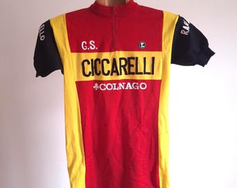 Vintage Woolen 1982 'atala Campagnolo' Short Sleeve Cycling Jersey