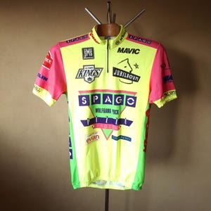 Vintage 1991 Spago pro cycling short sleeve Italian jersey, size L